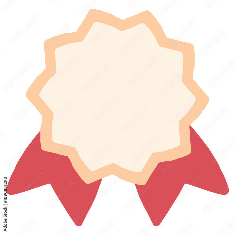 Fototapeta premium 幼稚園・保育園で使いやすい シンプルなメダルバッジ素材 Simple Medal Badge Illustration for Kids Facilities