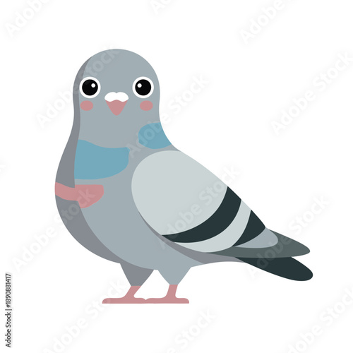 City pigeon mascot for park festival, street nature fair sticker, urban ecology session graphic, bird lovers meetup poster vector