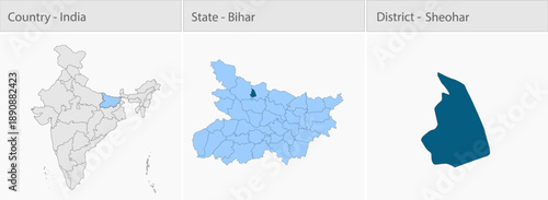 Sheohar_Map detailed map illustration graphic for educational reference, geographic visualization, design layouts, presentations, digital media and pr