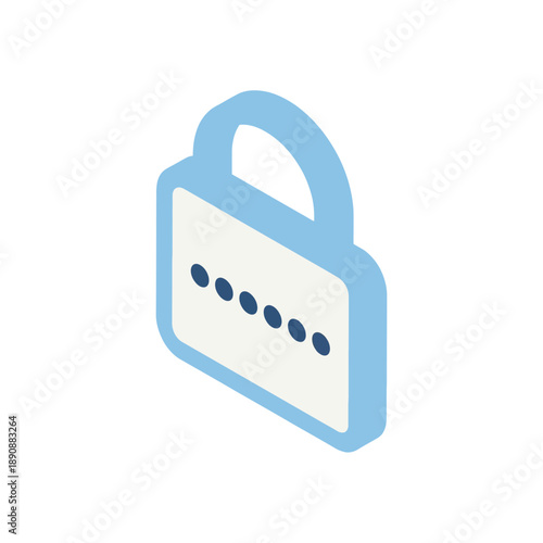 Padlock login icon with dots, secure authentication badge for privacy day webinar, identity management workshop, credential storage session, awareness poster
