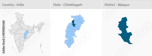 Bilaspur_city_Map_Chhattisgarh detailed map illustration graphic for educational reference, geographic visualization, design layouts, presentations, d