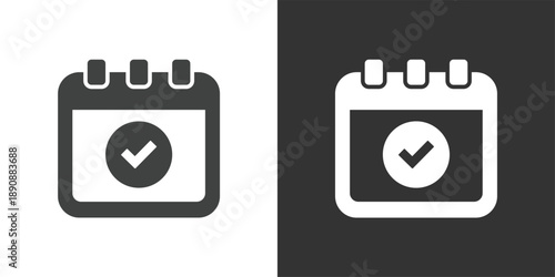 Confirmed Schedule icon. Solid glyph series icon