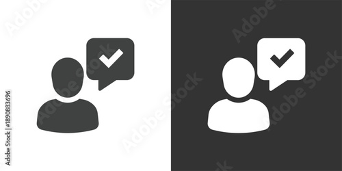 Verified User icon. Solid glyph series icon