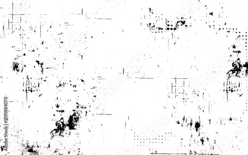 Halftone black and white grunge abstract pattern