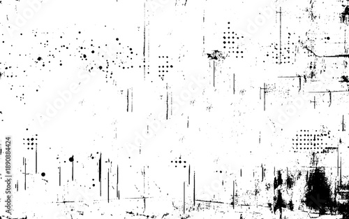 Retro halftone vector background with grunge effect. Black dots and distressed design layout. High contrast abstract texture overlay.. 