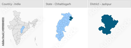Jashpur_city_Map_Chhattisgarh detailed map illustration graphic for educational reference, geographic visualization, design layouts, presentations, di