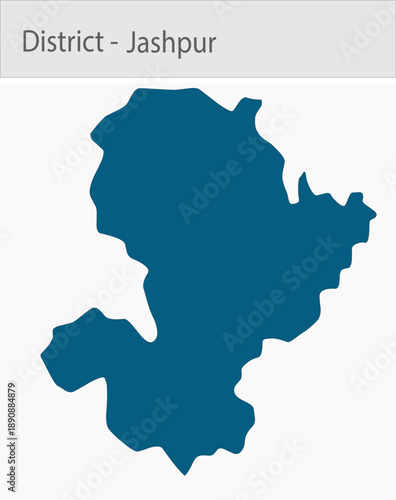 Jashpur_Map_Chhattisgarh detailed map illustration graphic for educational reference, geographic visualization, design layouts, presentations, digital