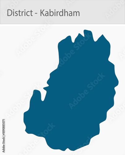 Kabirdham_Map_Chhattisgarh detailed map illustration graphic for educational reference, geographic visualization, design layouts, presentations, digit