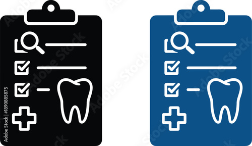 Dental checklist vector isolated on transparent background medical report for dentist