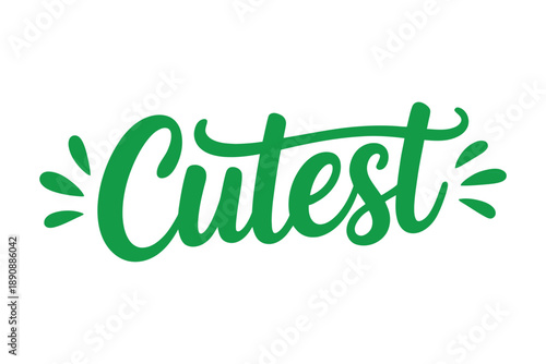 Cutest green script typography vector for kids Saint Patricks Day shirt, nursery wall art, baby shower invite, cheerful holiday graphic