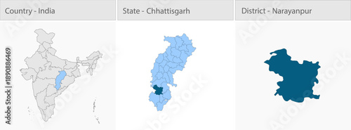 Narayanpur_city_Map_Chhattisgarh detailed map illustration graphic for educational reference, geographic visualization, design layouts, presentations,