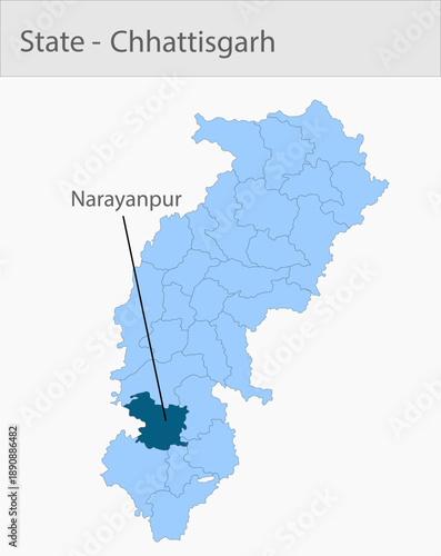Narayanpur-Chhattisgarh_Map_Chhattisgarh detailed map illustration graphic for educational reference, geographic visualization, design layouts, presen