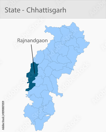 Rajnandgaon-Chhattisgarh_Map_Chhattisgarh detailed map illustration graphic for educational reference, geographic visualization, design layouts, prese