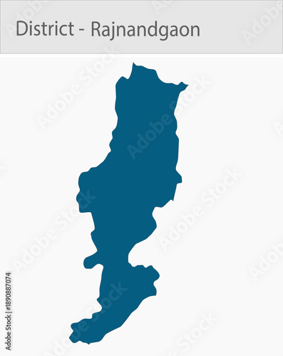 Rajnandgaon_Map_Chhattisgarh detailed map illustration graphic for educational reference, geographic visualization, design layouts, presentations, dig