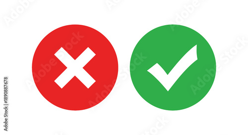 A simple graphic displays two circular icons a red circle with a white x and a green circle with a checkmark