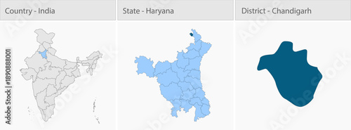 Chandigarh City Map_Haryana detailed map illustration graphic for educational reference, geographic visualization, design layouts, presentations, digi