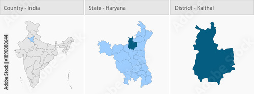 Kaithal City Map_Haryana detailed map illustration graphic for educational reference, geographic visualization, design layouts, presentations, digital