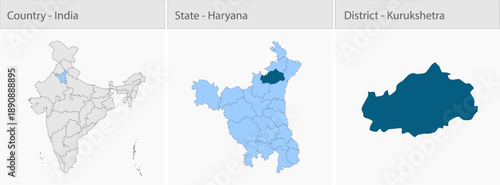 Kurukshetra City Map_Haryana detailed map illustration graphic for educational reference, geographic visualization, design layouts, presentations, dig
