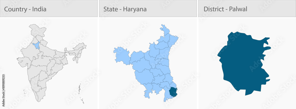 Fototapeta premium Palwal City Map_Haryana detailed map illustration graphic for educational reference, geographic visualization, design layouts, presentations, digital
