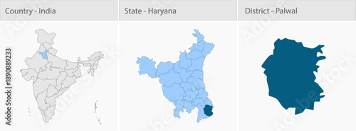Palwal City Map_Haryana detailed map illustration graphic for educational reference, geographic visualization, design layouts, presentations, digital