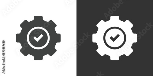 Settings Completed icon. Solid glyph series icon