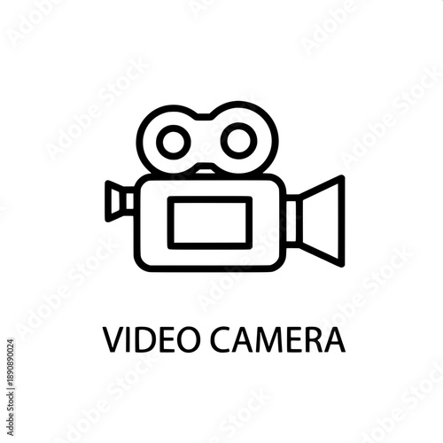 Classic vintage video camera icon representing film and entertainment industry
