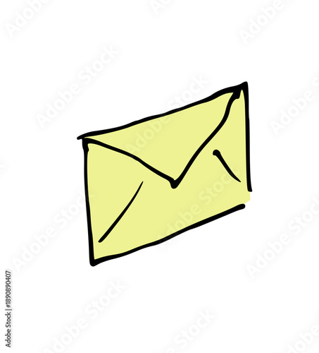 Email Envelope Icon with Notification Badge for Digital Communication