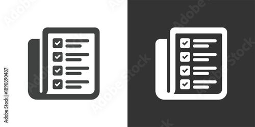 Checklist Finished icon. Solid glyph series icon