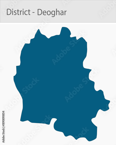 Deoghar_Map detailed map illustration graphic for educational reference, geographic visualization, design layouts, presentations, digital media and pr