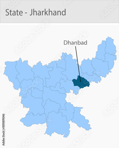 Dhanbad-Jharkhand_Map detailed map illustration graphic for educational reference, geographic visualization, design layouts, presentations, digital me