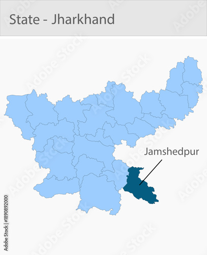 Jamshedpur-Jharkhand_Map detailed map illustration graphic for educational reference, geographic visualization, design layouts, presentations, digital