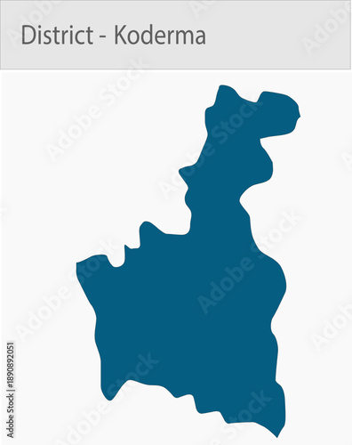 Koderma_Map detailed map illustration graphic for educational reference, geographic visualization, design layouts, presentations, digital media and pr