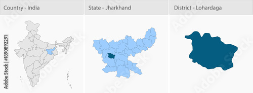 Lohardaga_Map_vector detailed map illustration graphic for educational reference, geographic visualization, design layouts, presentations, digital med