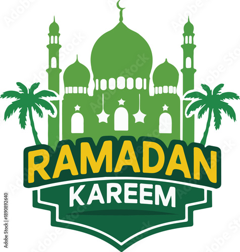 Ramadan kareem typography sticker 