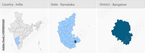 Bangalore_Map_vector detailed map illustration graphic for educational reference, geographic visualization, design layouts, presentations, digital med
