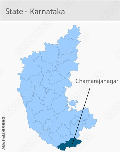 Chamarajanagar-Karnataka_Map detailed map illustration graphic for educational reference, geographic visualization, design layouts, presentations, dig