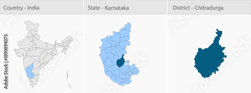 Chitradurga_Map_vector detailed map illustration graphic for educational reference, geographic visualization, design layouts, presentations, digital m