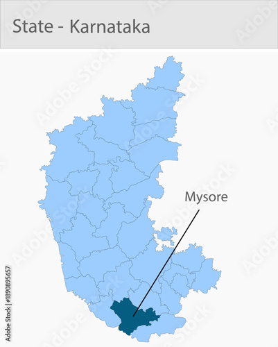 Mysore-Karnataka_Map detailed map illustration graphic for educational reference, geographic visualization, design layouts, presentations, digital med