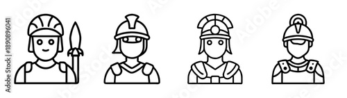 Ancient roman or greek soldier warrior military avatar icons