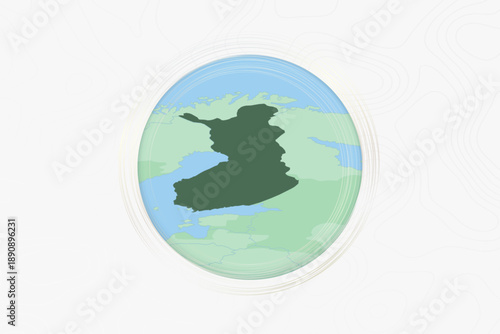 Stylized Map of Finland with Neighboring Areas.