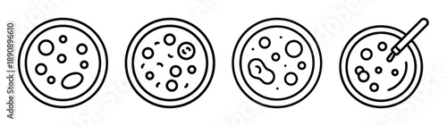 Petri dishes with cell culture and pipette, microbiology science