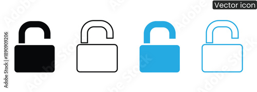 Versatile padlock icons for security and protection concepts