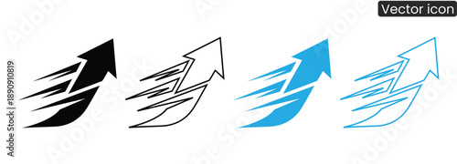 Modern arrow icons symbolizing speed and progress