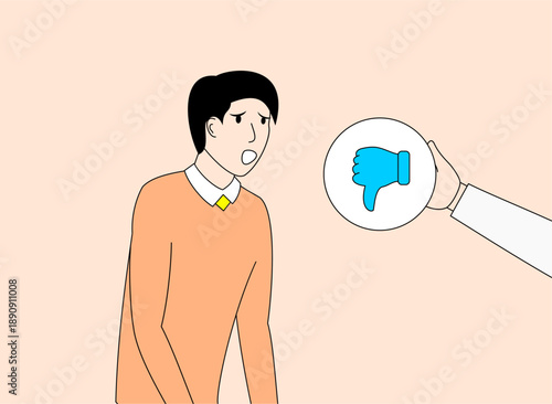 the man felt sad because he was given a bad assessment