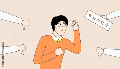 the man felt sad because he was given a bad assessment