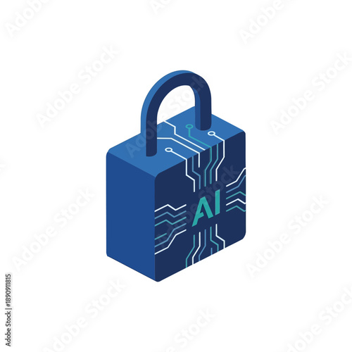 Cybersecurity lock with circuit pattern, privacy day campaign graphic, identity access management session, credential hygiene workshop, secure authentication training vector
