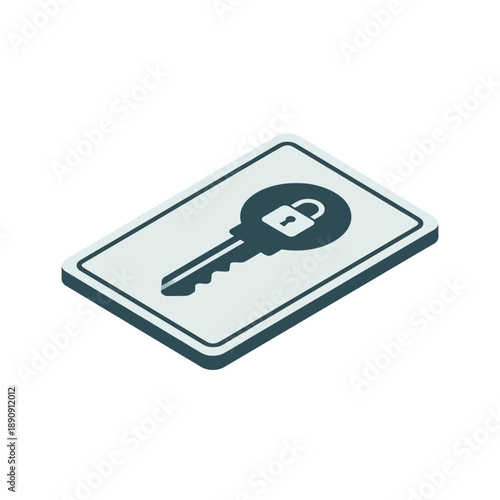 Metal key token badge, secure login credential symbol for identity lifecycle workshop, account provisioning session, deprovisioning checklist tutorial graphic