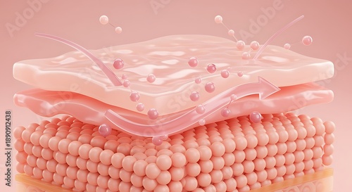 Skin layers with moisturizing particles penetrating surface skin layers