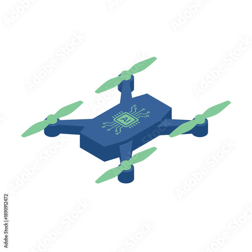 Compact green drone with AI flight board, outdoor festival showcase, mapping mission session, beginner pilot workshop, STEM education vector