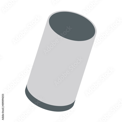 Portable smart speaker cylinder vector illustration, compact audio device for smart home, music playlist, podcast listening and modern technology advertising